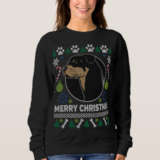 Sweatshirt Chandail de Noël moche de chien Rottweiler