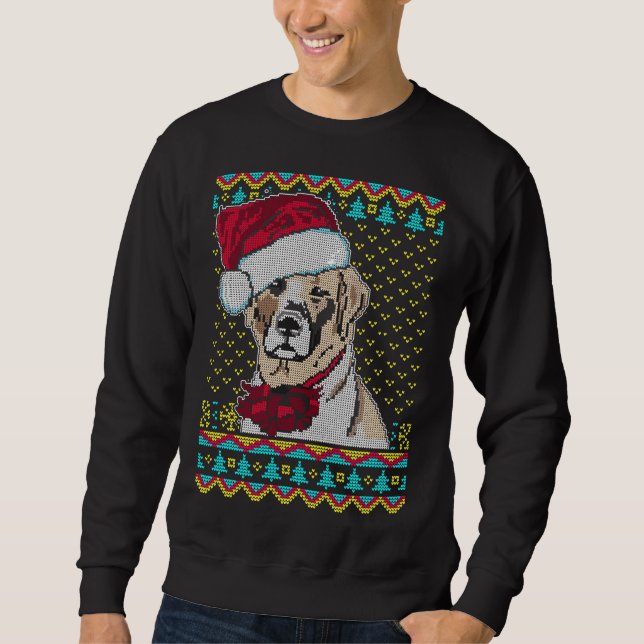 Sweatshirt Chandail de Noël moche du chien du Labrador (Devant)