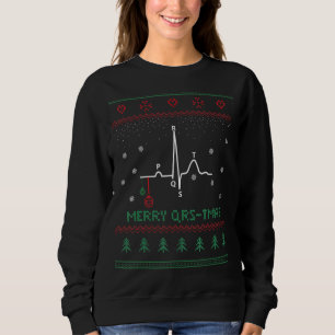 Sweatshirt Chandail de Noël moche pour infirmière Cardiologie
