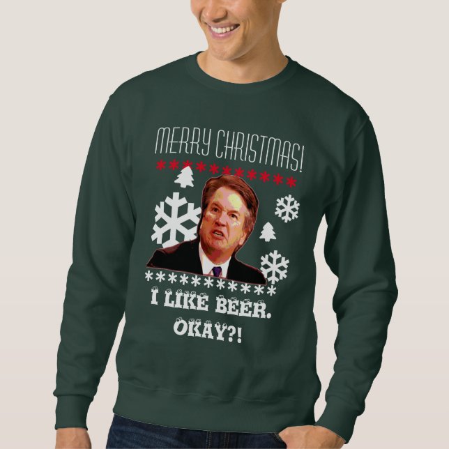 Sweatshirt Chandail laid 2 de Noël de "Brett Kavanaugh" (Devant)