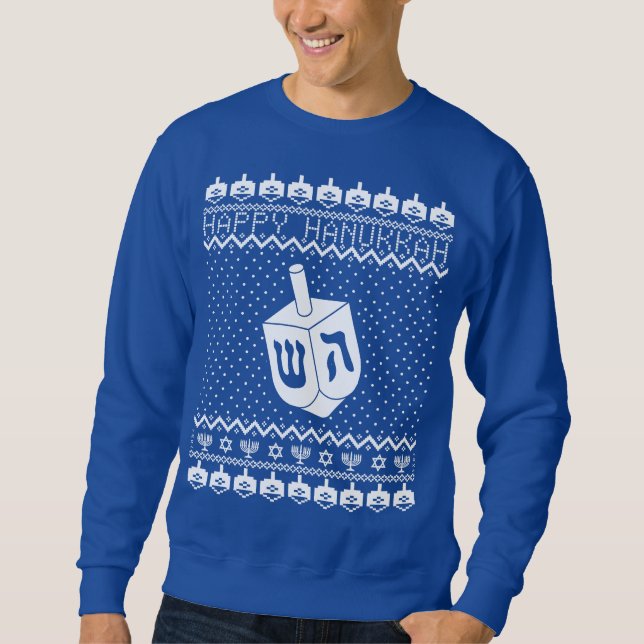 Sweatshirt Chandail laid de Hanoukka (Devant)