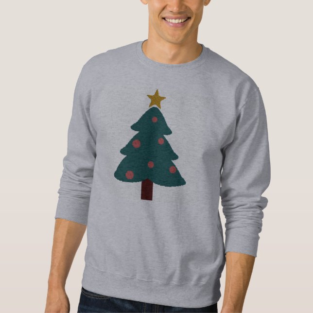Sweatshirt Chandail laid de Noël d'arbre de Noël (Devant)