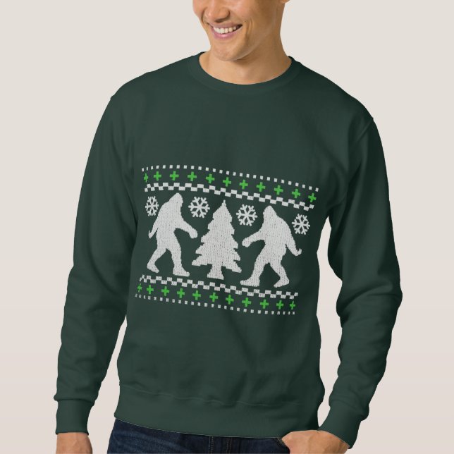 Sweatshirt Chandail laid de Noël de Bigfoot de vacances (Devant)