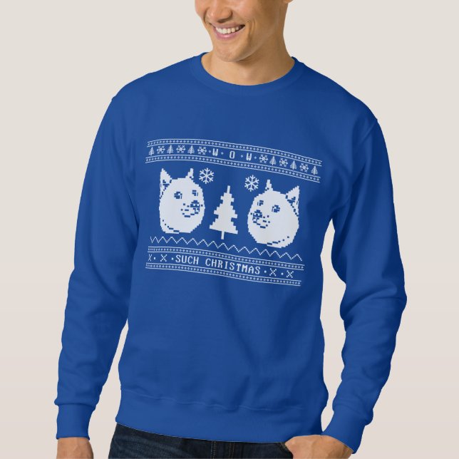 Sweatshirt Chandail laid de Noël de doge (Devant)