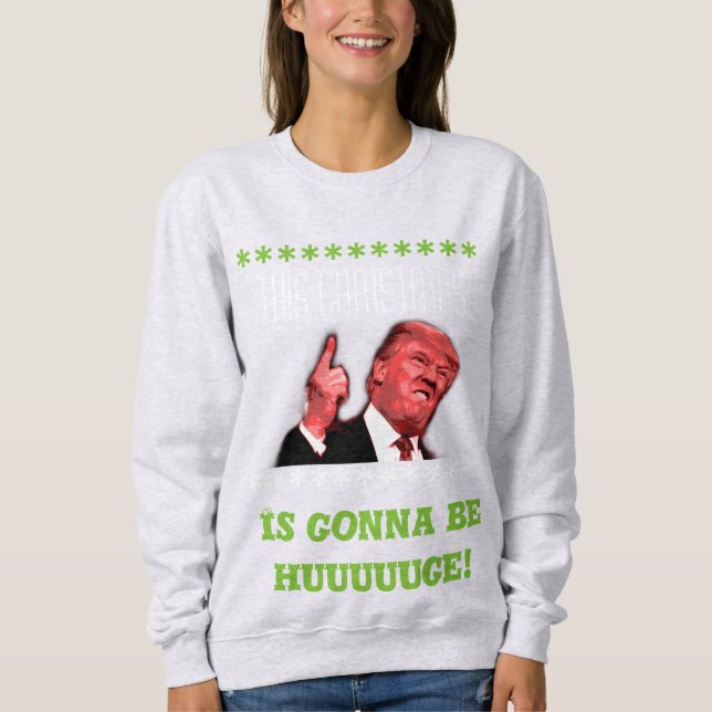 Sweatshirt Chandail laid de Noël de Donald Trump pour des (Devant)