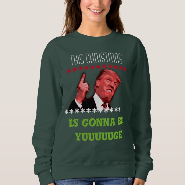 Sweatshirt Chandail laid de Noël de Donald Trump pour les (Devant)