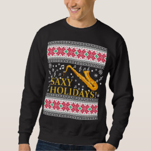 Sweatshirt Chandail laid de Noël de saxophone de fanfare