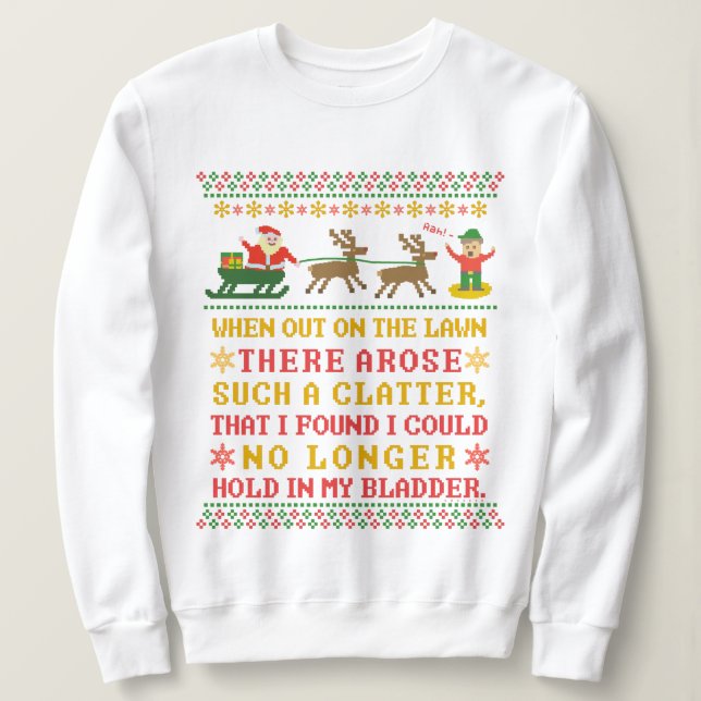 Sweatshirt Chandail laid Twas drôle de Noël l'humour de nuit (Design devant)