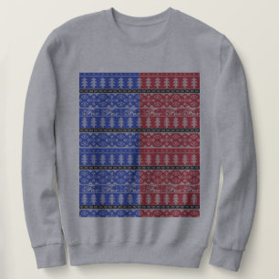 Sweatshirt Chandail noir et blanc de renard de Noël