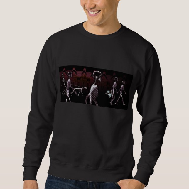 Sweatshirt Chandails de minuit de balade de squelettes de (Devant)