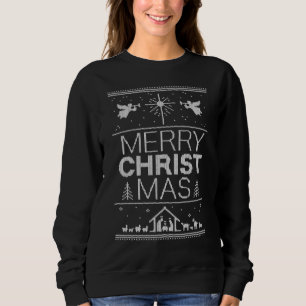 Sweatshirt Chant de Noël moche Christ Christian Bleu Bleu Bla
