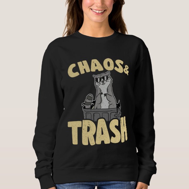 Sweatshirt Chaos & Trash Garbage Panda Funny Raccoon 1 (Devant)