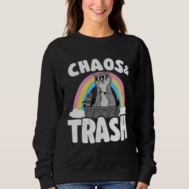 Sweatshirt Chaos & Trash Garbage Panda Rainbow Raccoon (Devant)