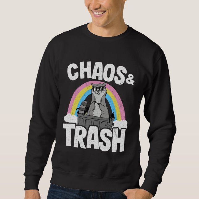Sweatshirt Chaos & Trash Garbage Panda Rainbow Raccoon 4 (Devant)