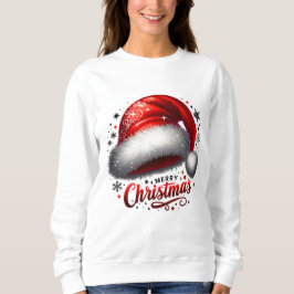Sweatshirt Chapeau de Père Noël Écarlate Lumineux