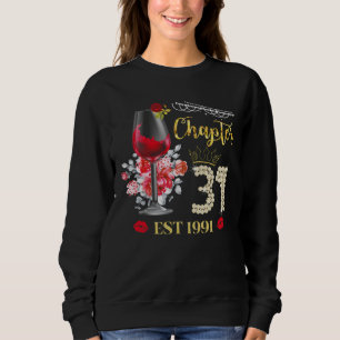 Sweatshirt Chapitre 31 ans EST 1991 31e anniversaire Rose rou