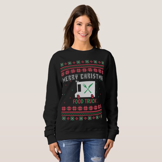 Sweatshirt Chariot de Noël moche (Devant entier)