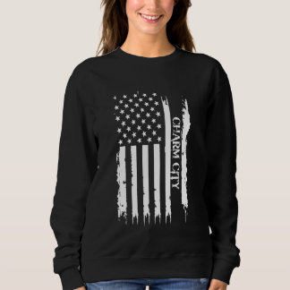 Sweatshirt Charm City États-Unis en détresse avec drapeau amé