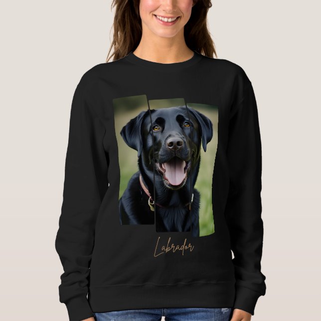 Sweatshirt Charming Labrador Retriever Portrait - Triptych Ar (Devant)