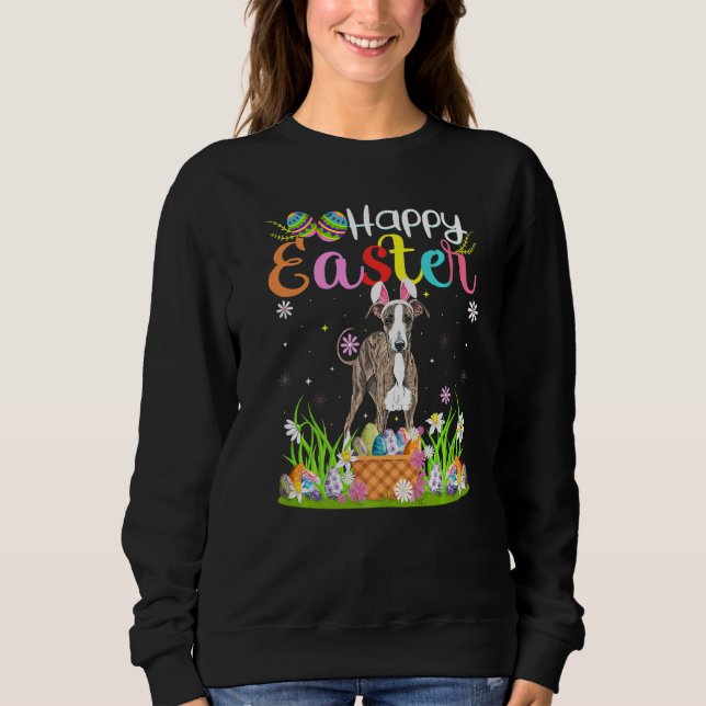 Sweatshirt Chasse aux oeufs de lapin de chien de Greyhound Ha (Devant)