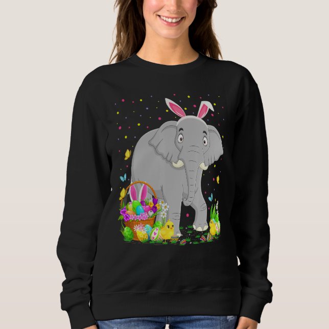 Sweatshirt Chasse aux oeufs de lapin de Pâques Eléphant indie (Devant)