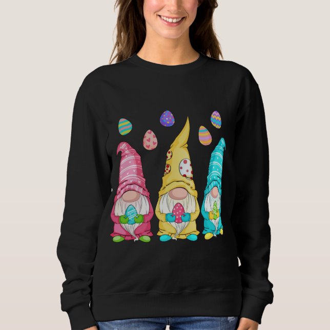 Sweatshirt Chasse Aux Oeufs Gnomes De Pâques - Mignons Gnomes (Devant)