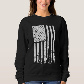 Sweatshirt Chasse de poisson pêche bâton nous drapeau patriot
