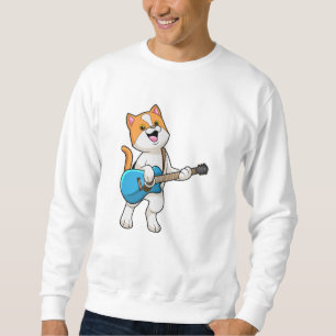Sweatshirt Chat à la musique avec une guitare