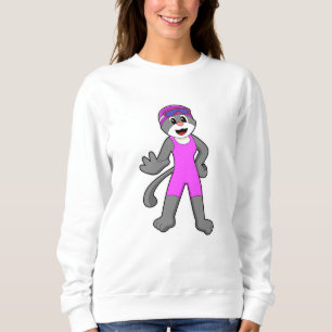 Sweatshirt Chat à la natation avec maillot de bain