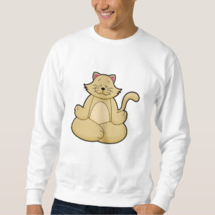 Sweatshirt Chat au Yoga Exercice d'étirement en Jambes croisé