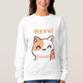 Sweatshirt Chat beige mignonne avec texte mou illustration
