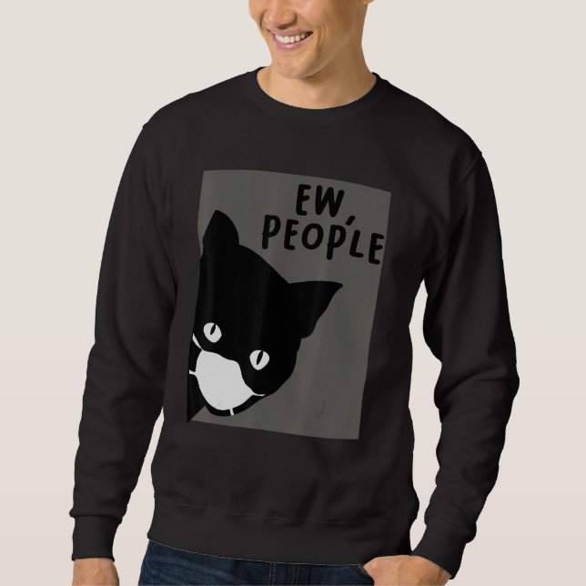 Sweatshirt Chat Chat Avec Masque Visage Ew Personnes Chat 1 (Devant)