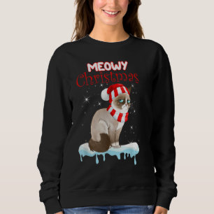 Sweatshirt Chat Chaussure de neige Santa Hat Funny Noël Prése