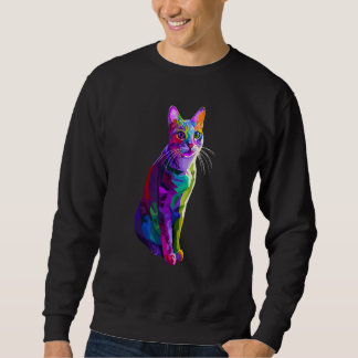 Sweatshirt Chat Coloré Pour Chat Multicolor Design