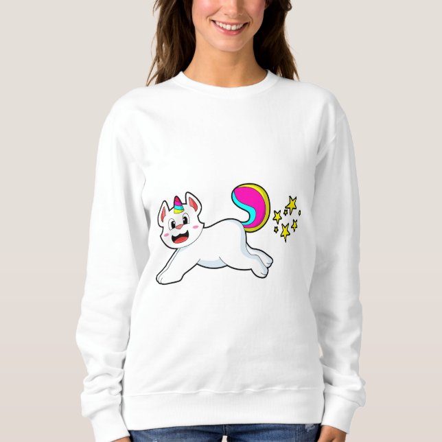 Sweatshirt Chat comme licorne (Devant)