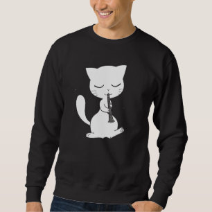 Sweatshirt Chat cool Jouant À L'Hipster Hippy Clarinet