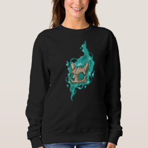 Sweatshirt Chat crâne déplaisant