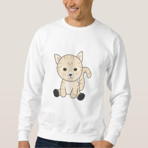 Sweatshirt Chat Cute Animaux Fourrure Nez Tabby Chats Beiges