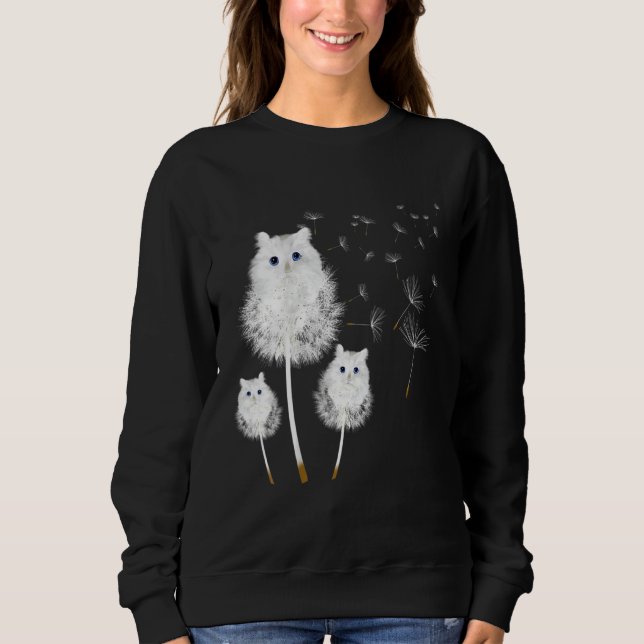 Sweatshirt Chat Dandelion Fleur Plante Et Propriétaire De Ani (Devant)