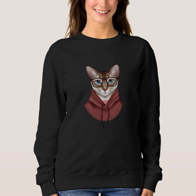 Sweatshirt Chat dans les lunettes (Devant)
