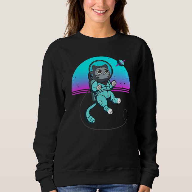 Sweatshirt Chat dans l'espace Chat spatial Nerd 2 (Devant)