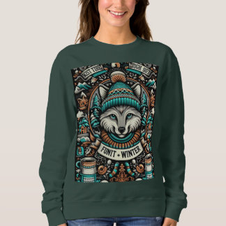 Sweatshirt Chat dans un Casquette d'hiver
