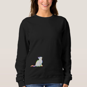 Sweatshirt Chat d'arc-en-ciel, suffisance blanche, texte