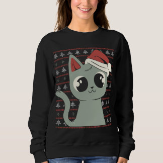 Sweatshirt Chat de Noël de Noël drôle
