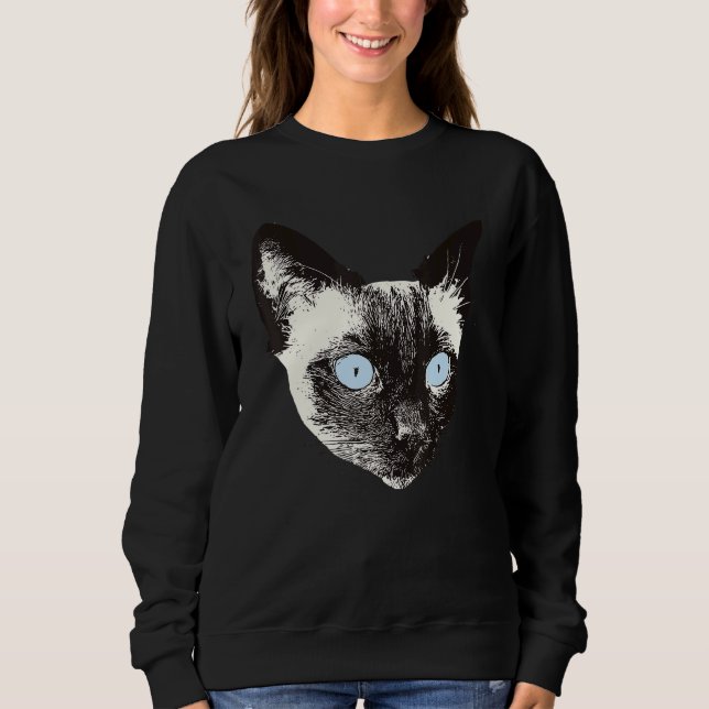 Sweatshirt Chat de Siamese (Devant)