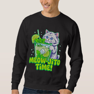 Sweatshirt Chat d'été Meow-jito - Kitten Tropical Drôle Mojit
