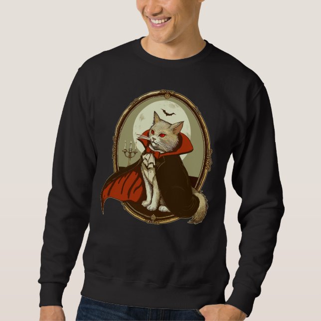 Sweatshirt Chat d'Halloween, Comte Catula (Devant)