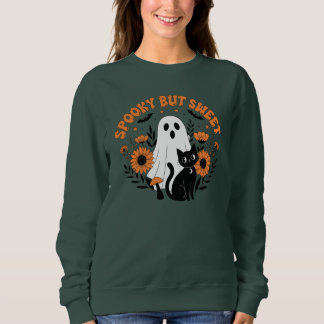 Sweatshirt Chat d'Halloween Effrayant Mais Mignon