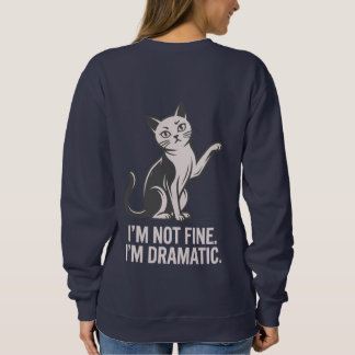 Sweatshirt Chat dramatique femme bleue