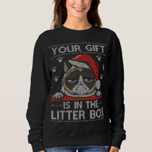 Sweatshirt Chat Drôle Noël Vos Cadeaux Est Dans Le Litter Bo